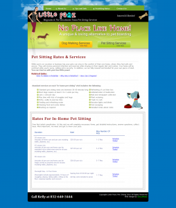 Little Pawz Pet Sitters web design by Brian Sniff