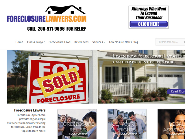 Foreclosure Lawyers web design by Brian Sniff